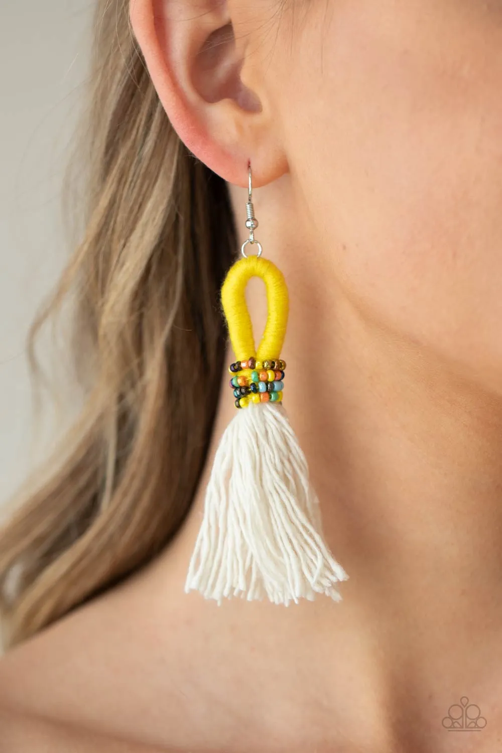 Paparazzi Accessories - The Dustup - Yellow Earrings