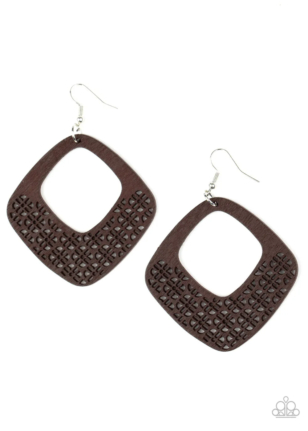 Paparazzi Accessories - WOOD You Rather - Brown Earrings