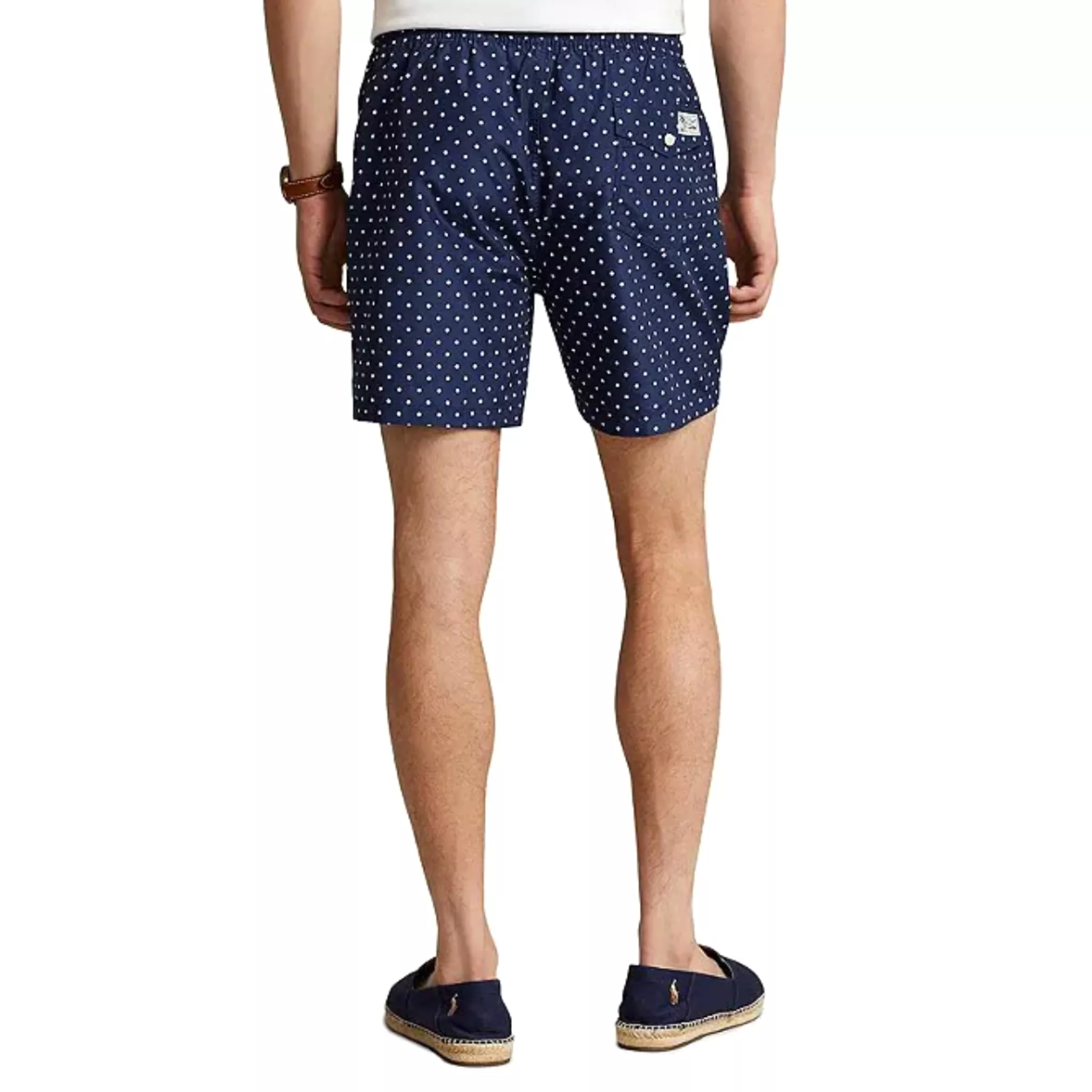 Polo Ralph Lauren Traveler Dotted 5.75-Inch Swim Trunks (Navy)