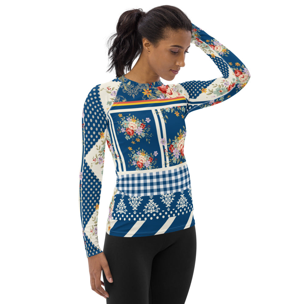 Porcelain Fleur Fashion Rashguard Top