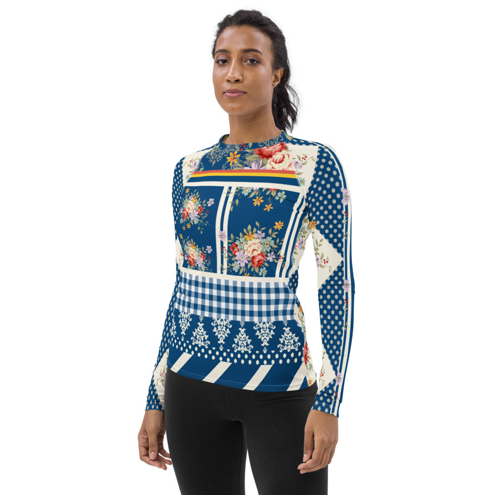 Porcelain Fleur Fashion Rashguard Top