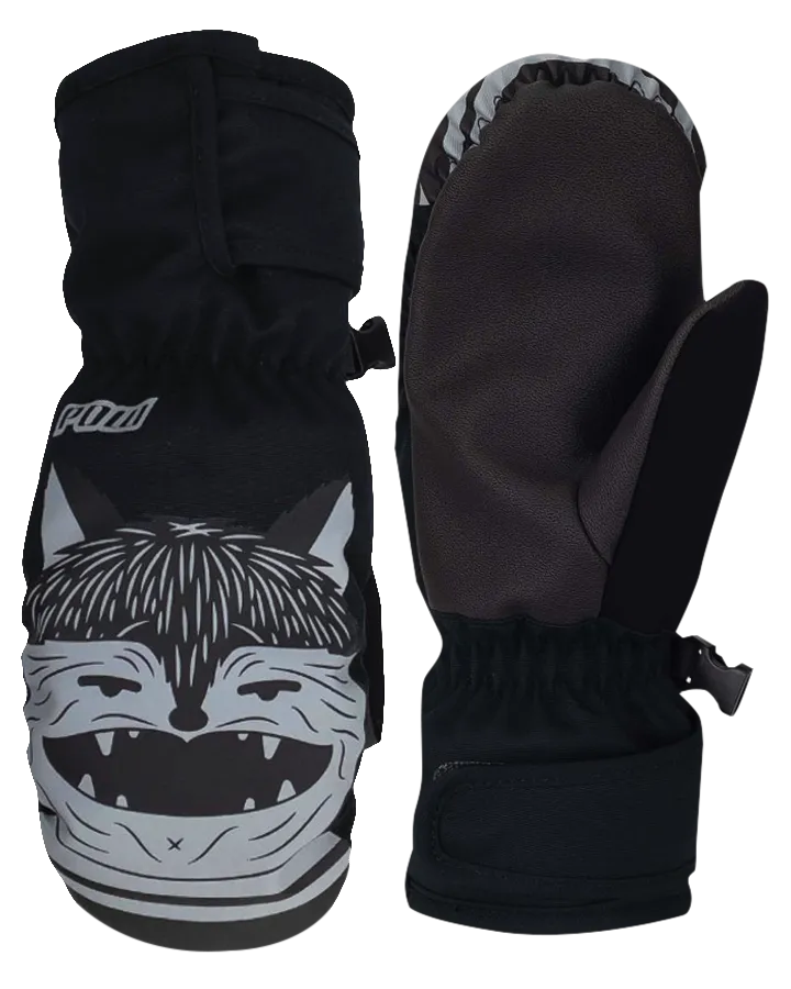 POW Critter Kids' Mittens - Black - 2023