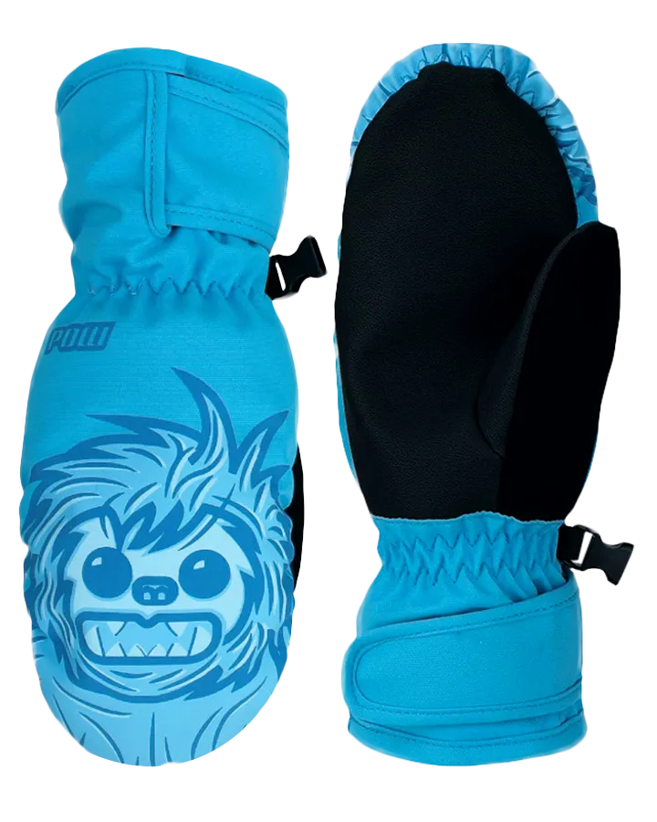 POW Critter Kids' Mittens - Canal Blue - 2023