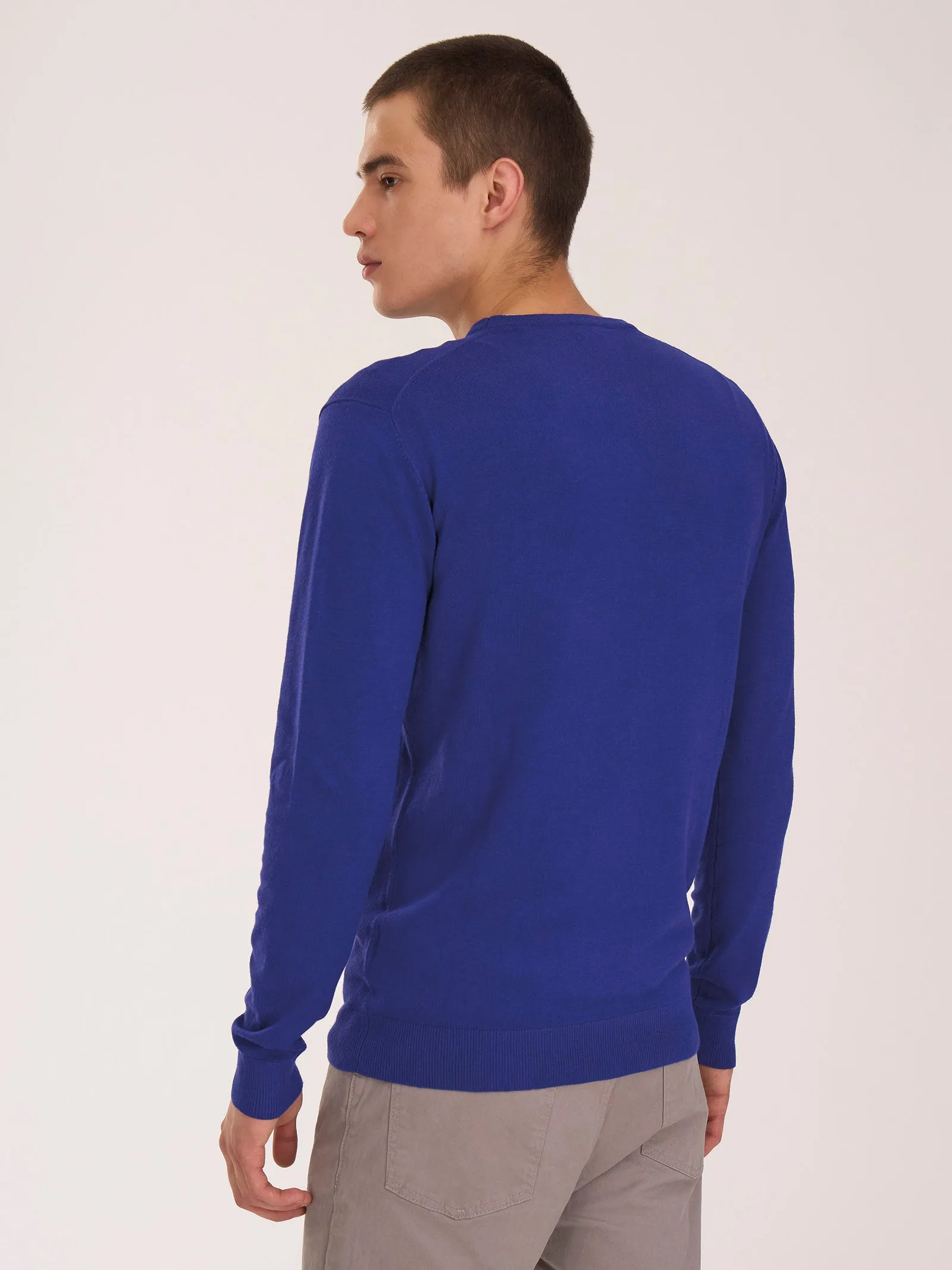 Pull girocollo in filato Winter Basic - Bleu