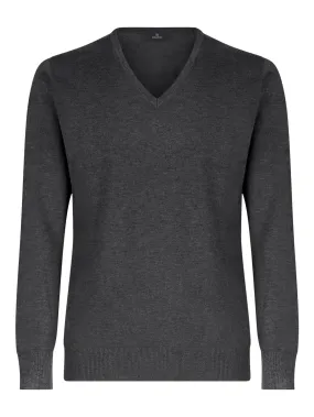 Pull scollo a V in filato Winter Basic - Ardesia Mel.