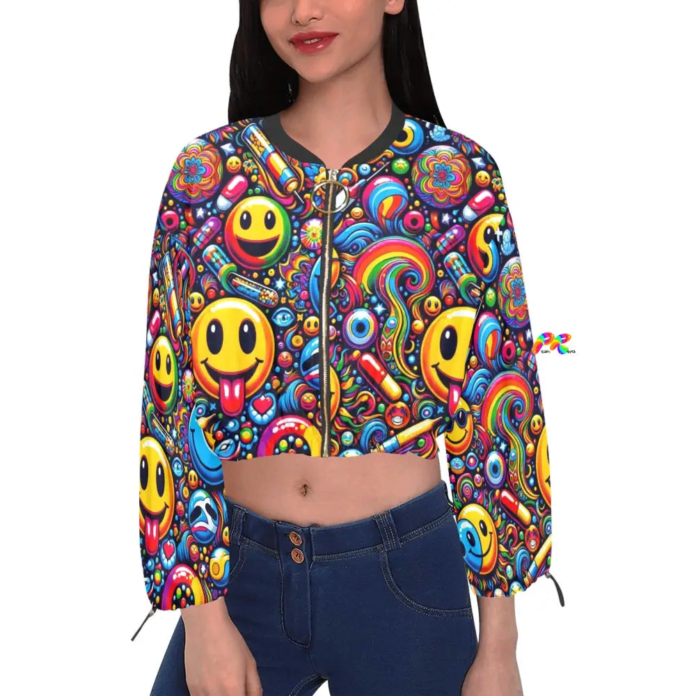 Rave Dreamscape Cropped Chiffon Jacket