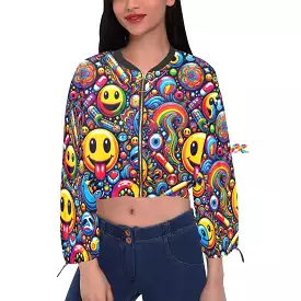 Rave Dreamscape Cropped Chiffon Jacket