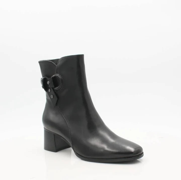 Regarde Le Ciel Ines-68 Black Leather Ankle Boot