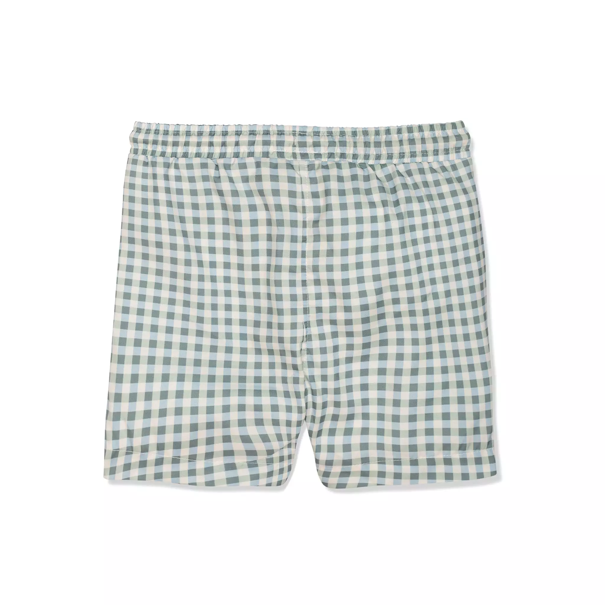 Seaqual Recycled Polyester Blue Gingham Kid Swim Trunks