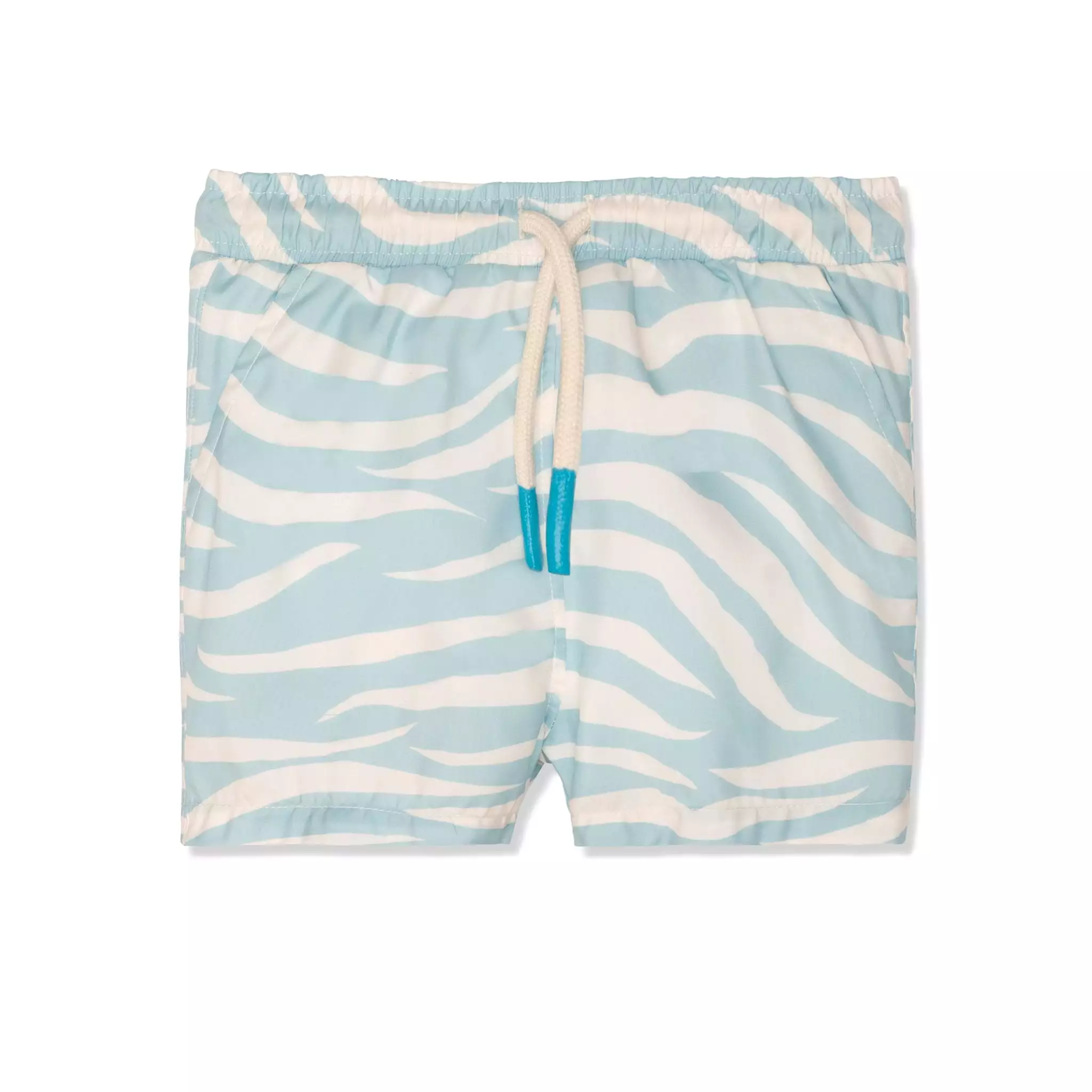 Seaqual Recycled Polyester Blue Gingham Kid Swim Trunks