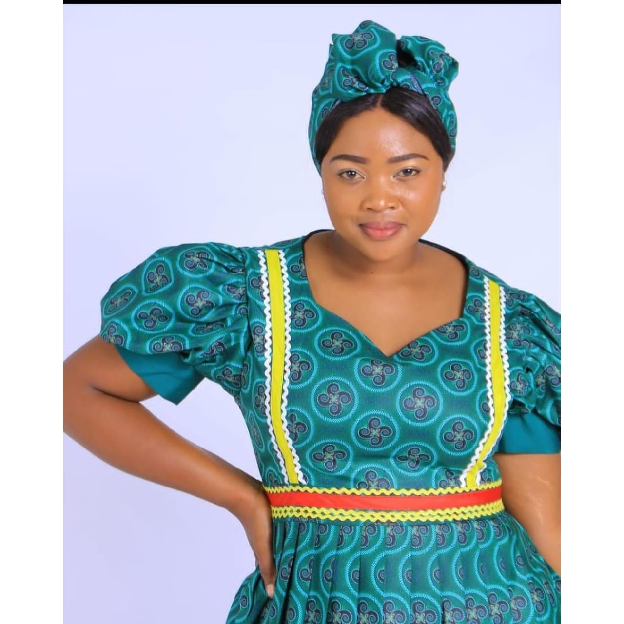 Short Sleeve Ankara Dress