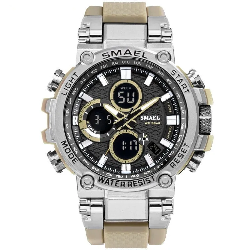 Sport Watch Men Waterproof 5Bar Dual Time