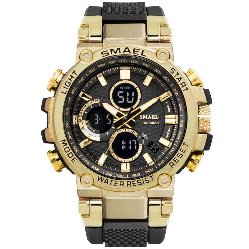 Sport Watch Men Waterproof 5Bar Dual Time