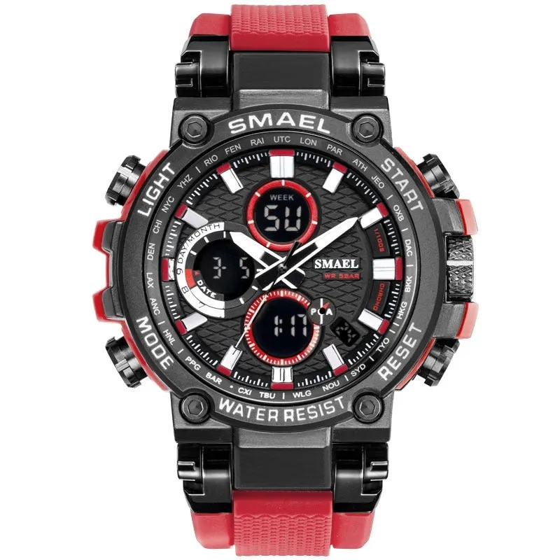 Sport Watch Men Waterproof 5Bar Dual Time