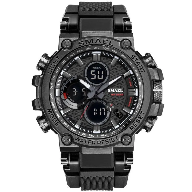 Sport Watch Men Waterproof 5Bar Dual Time