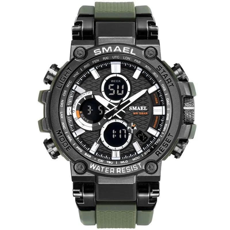 Sport Watch Men Waterproof 5Bar Dual Time