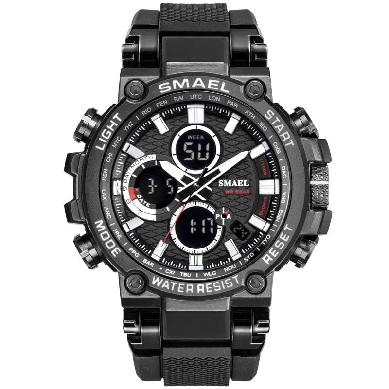 Sport Watch Men Waterproof 5Bar Dual Time