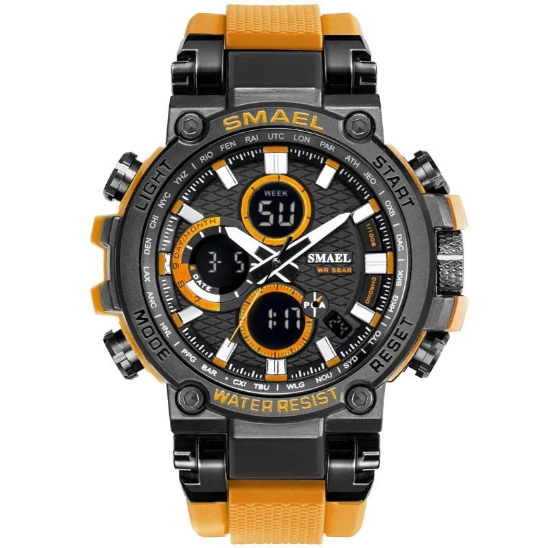 Sport Watch Men Waterproof 5Bar Dual Time