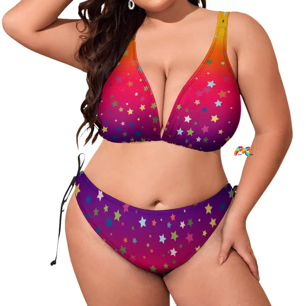 Sunset Stars Plus Size Bikini