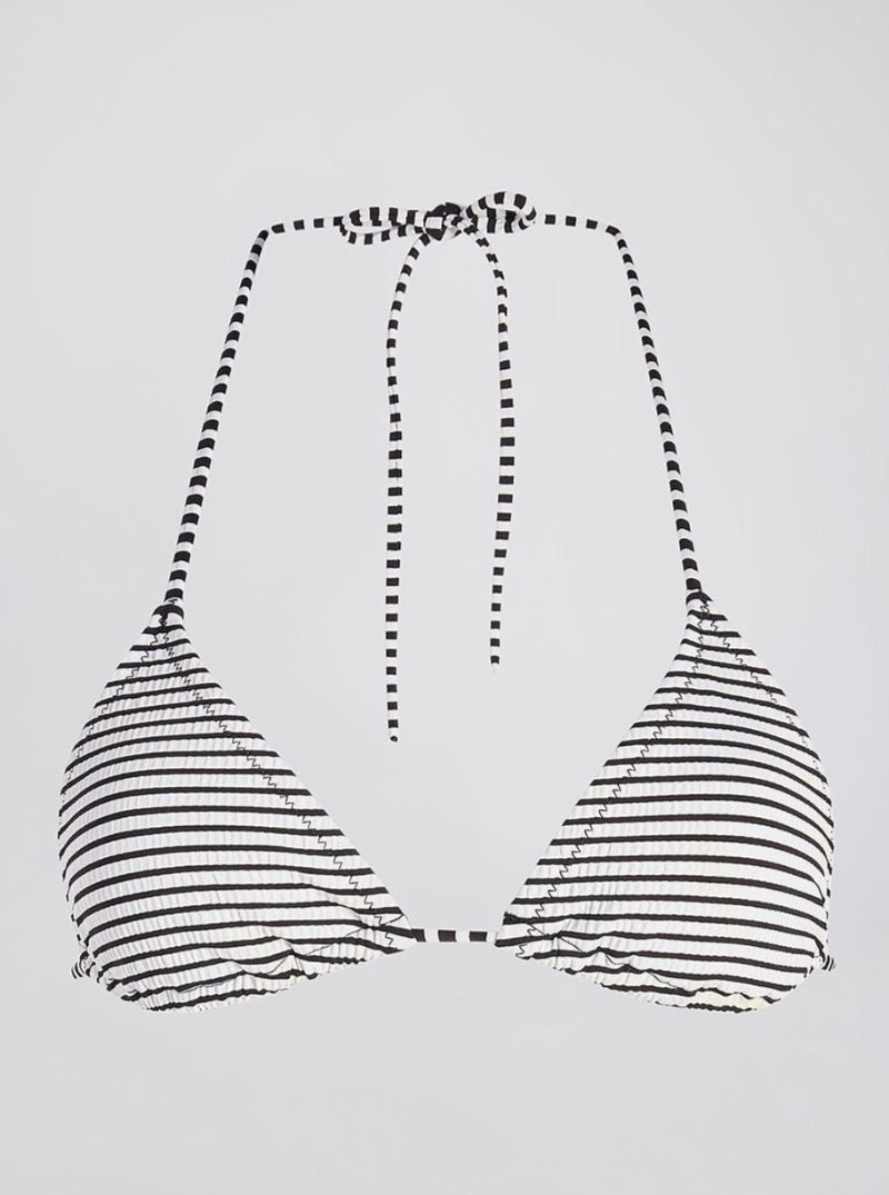 The Lilly Bikini Top in Stripe Seersucker