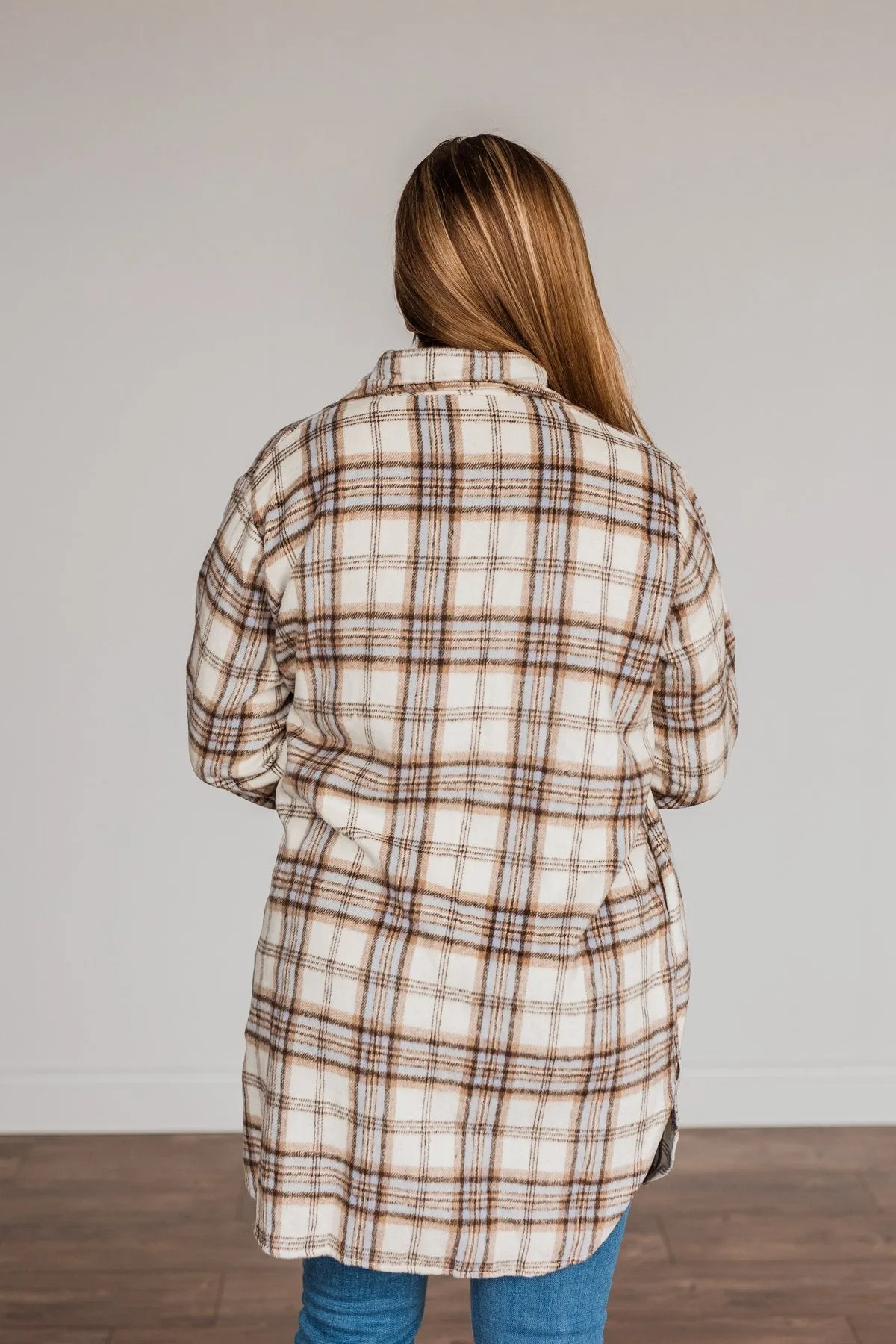 Time With You Plaid Top- Cream