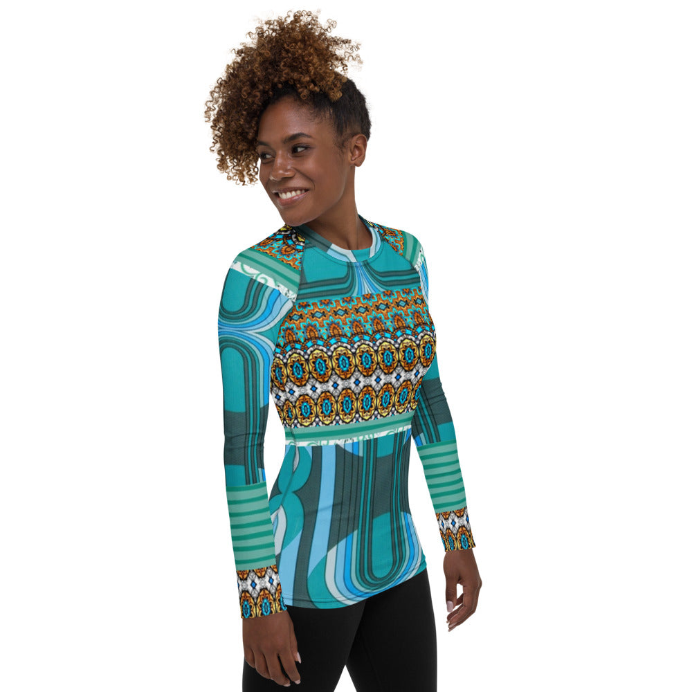 Turquoise Tonight Fashion Rashguard Top