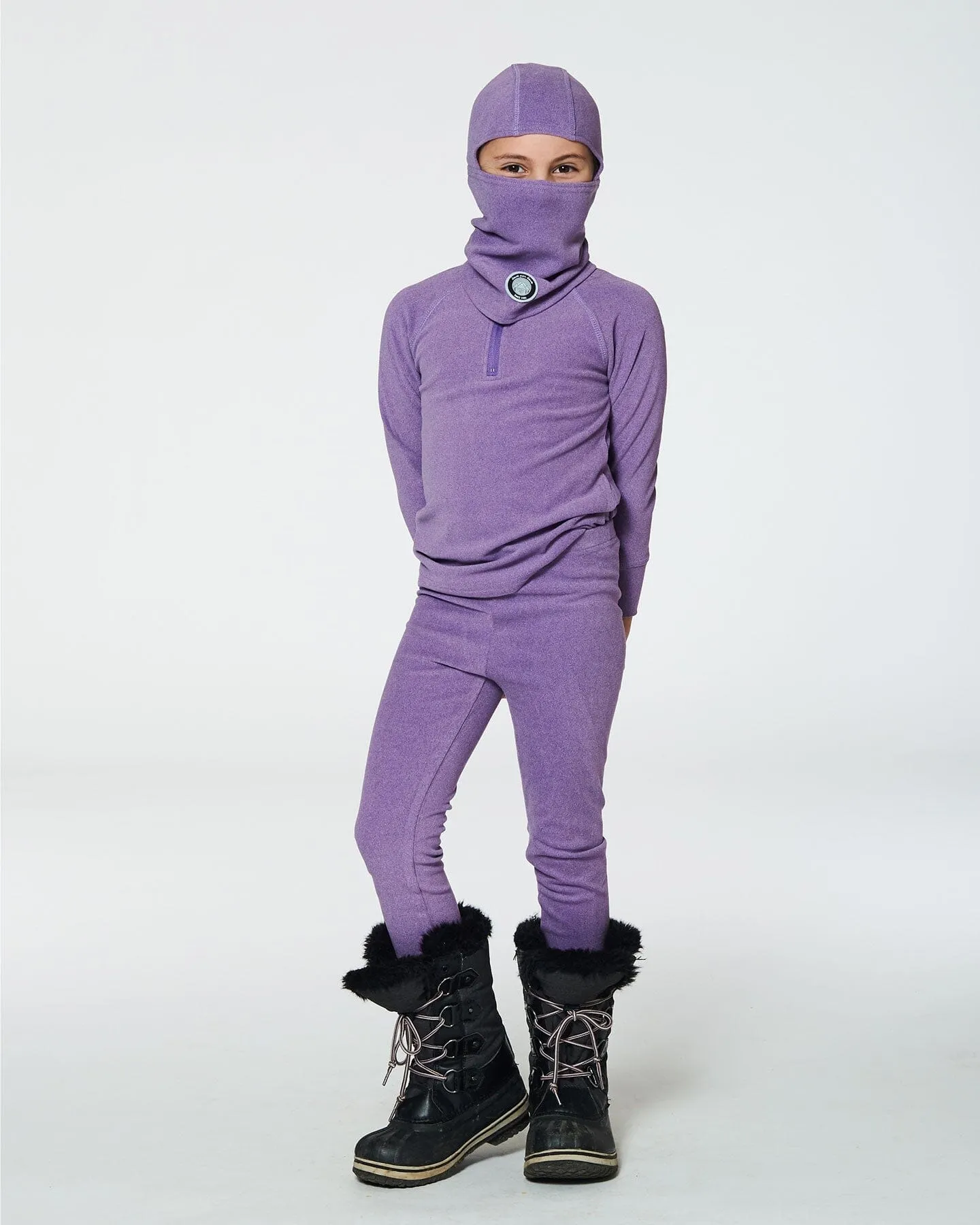 Two Piece Thermal Underwear Set Purple