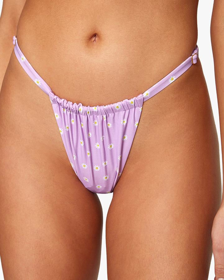 WeWoreWhat lilac daisy floral ruched bikini bottom