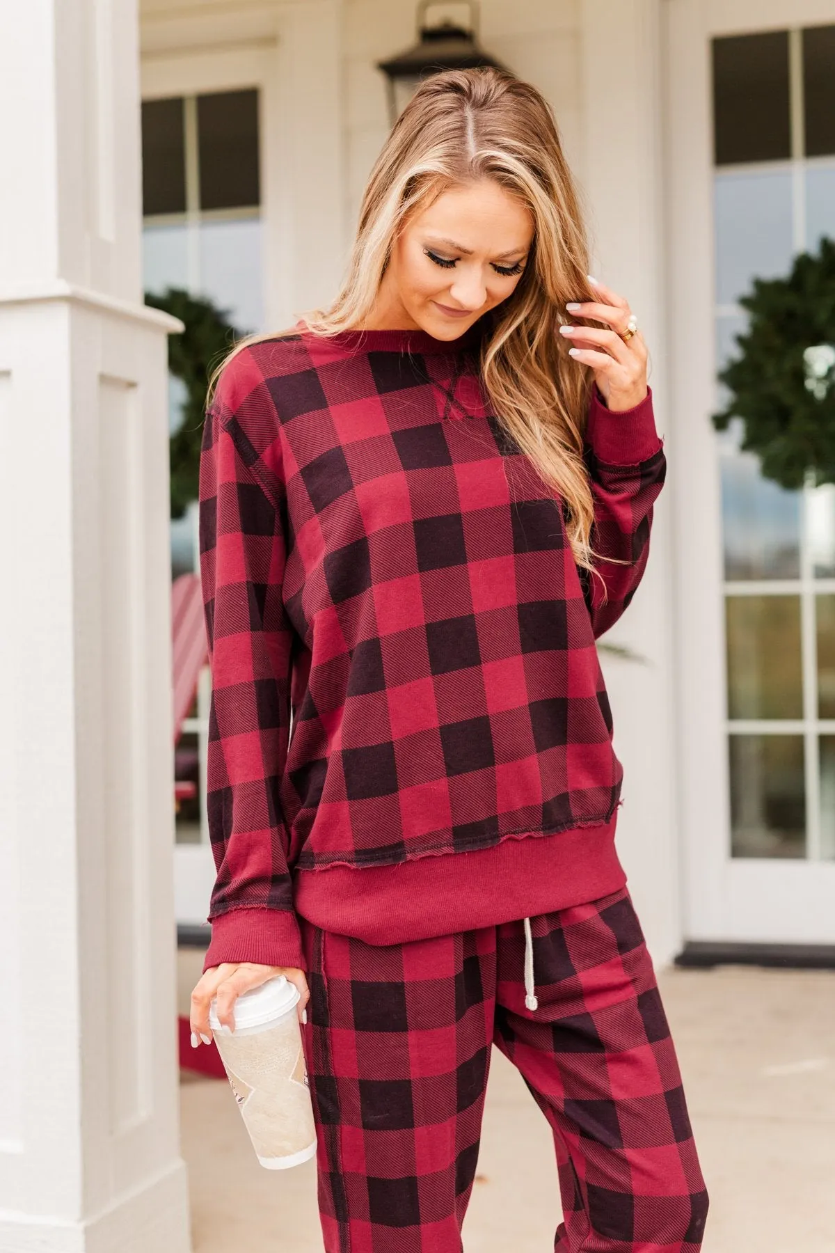 Winter Dreams Buffalo Plaid Top- Red & Black