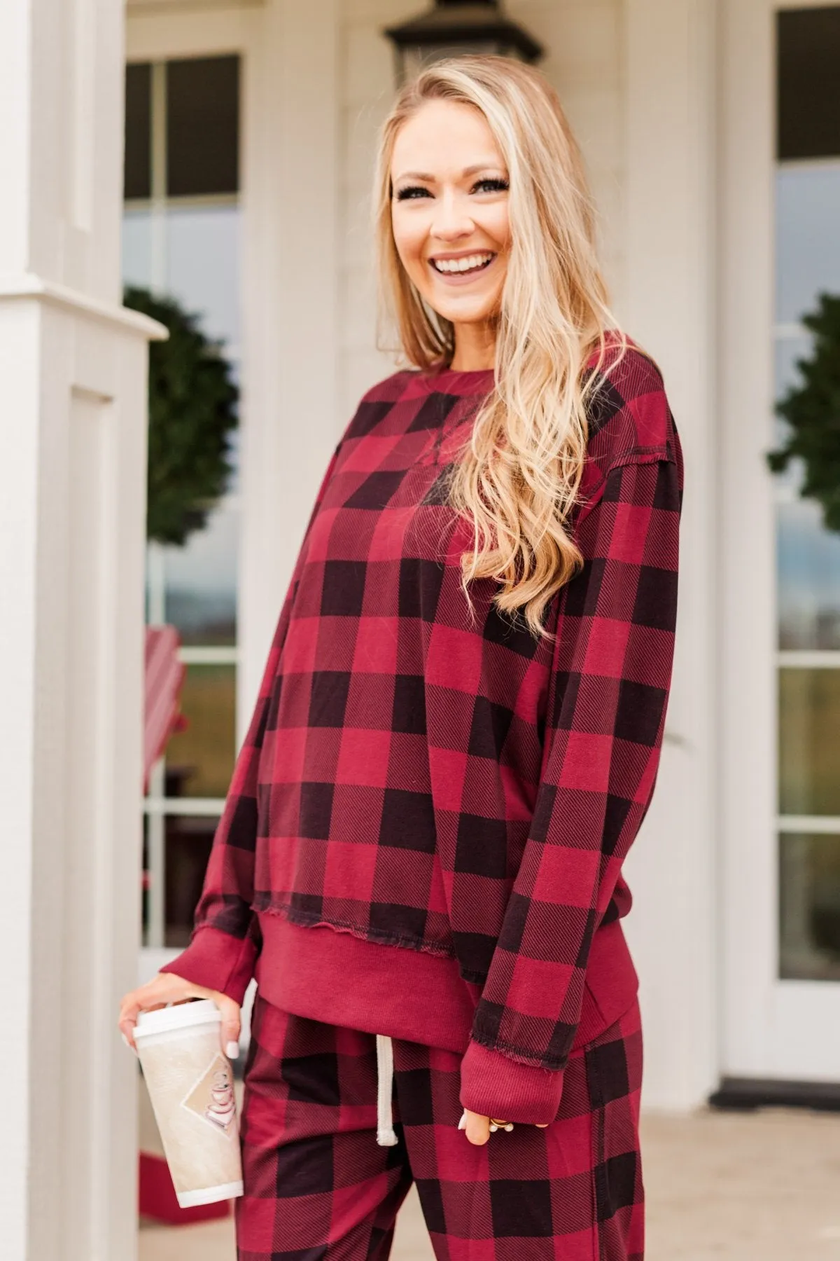 Winter Dreams Buffalo Plaid Top- Red & Black